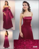 Cranberry red bridesmaid dress - embroidery