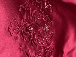 Fuchsia pink bridesmaid dress - beading